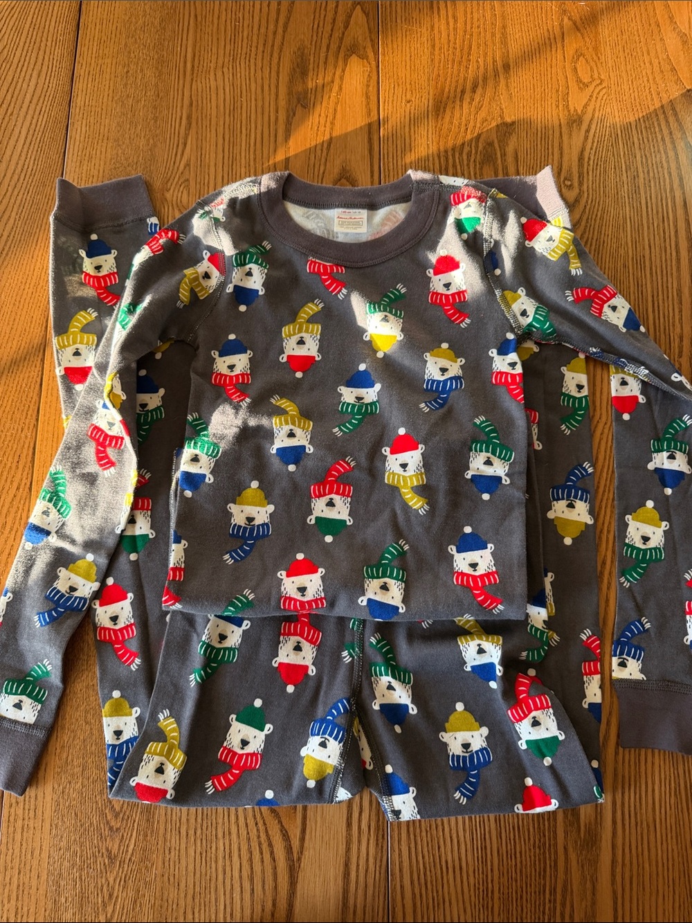Kids Grey Polar Bear Holiday Pajama Set - Hanna Anderson